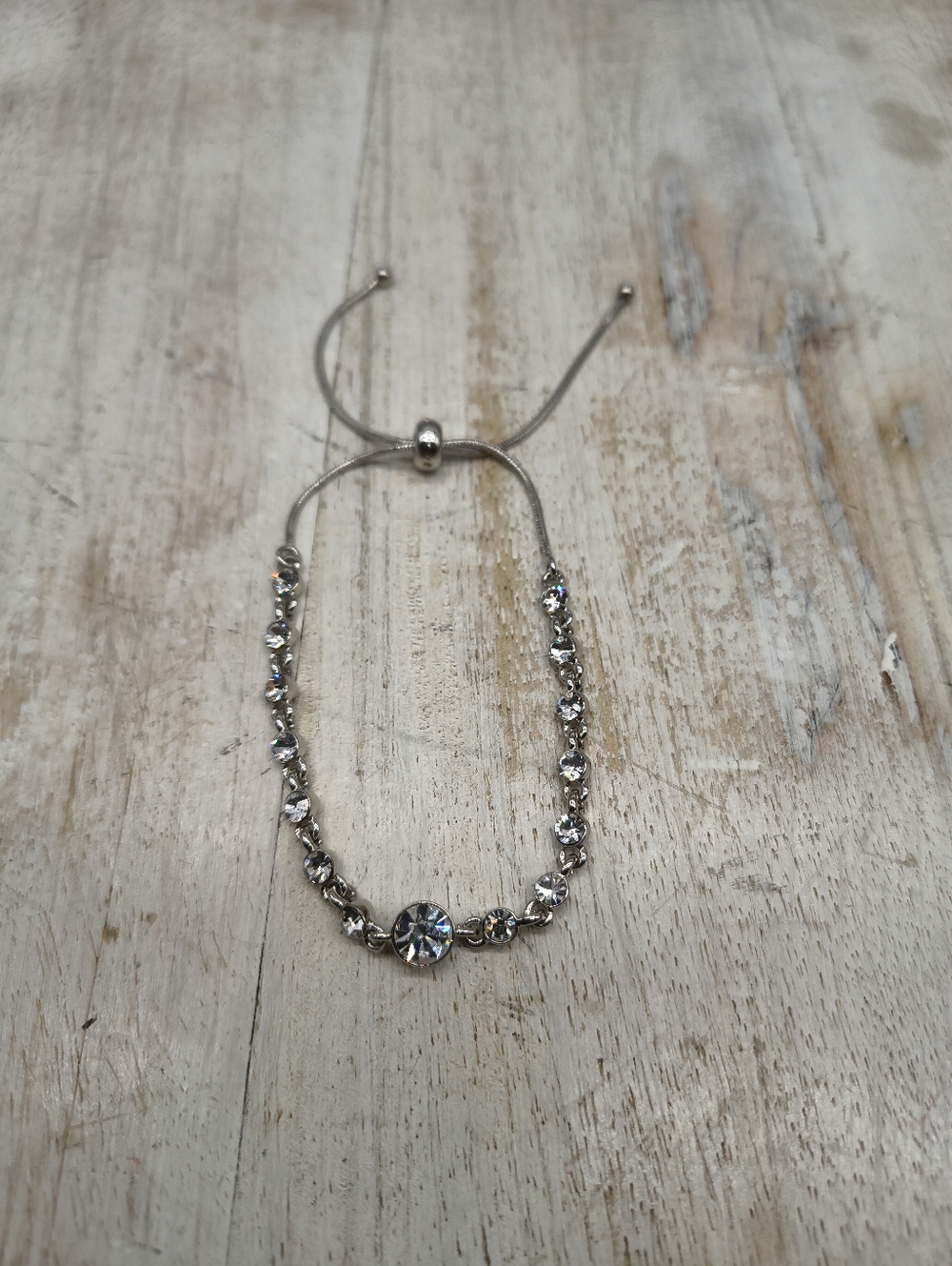 Givenchy Silver-Tone Crystal Adjustable Pull Bracelet